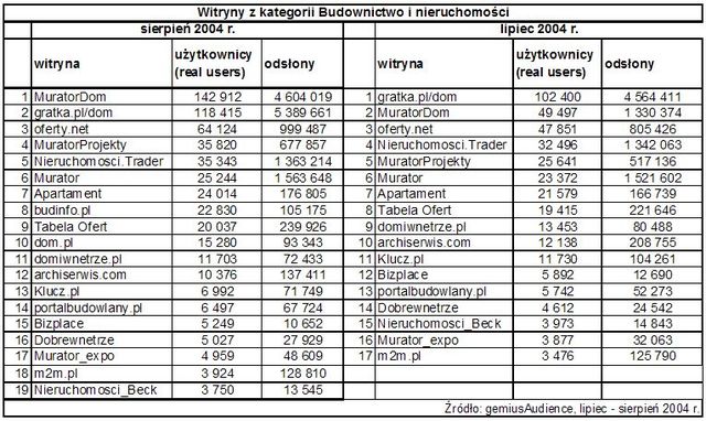 Statystyki polskiego Internetu - VIII 2004