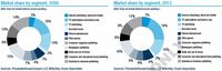 Udział poszczególnych segmentów w rynku w latach 2008 i 2013