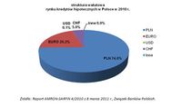 Struktura walutowa rynku kredytów hipotecznych (nowoudzielanych) w Polsce w 2010 r.