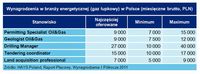 Wynagrodzenia w branży energetycznej (gaz łupkowy) w Polsce (miesięczne brutto, PLN)