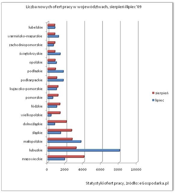 Nowe oferty pracy VIII 2009