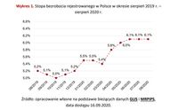 Stopa bezrobocia rejestrowanego w Polsce w okresie sierpień 2019 r. – sierpień 2020 r.