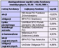 Wyniki polskiego rynku funduszy inwestycyjnych, 2 tygodnie