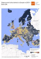 Zagęszczenie liczby ludności w Europie w 2019