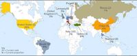 Top 10 krajów światowego ruchu spamu, V 2008