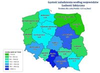 Gęstość zaludnienia wg NSP 2011