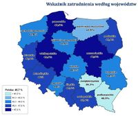 Wskaźnik zatrudnienia według województw