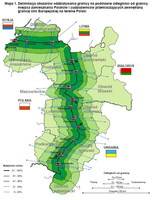Delimitacja obszarów oddziaływania granicy na podstawie odległości od granicy  miejsca zamieszkania