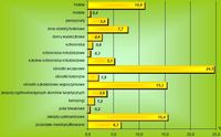 Struktura udzielonych noclegów w polskiej strefie graniczącej z Ukrainą w 2007 r. według rodzajów ob