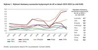 Wybrani dostawcy surowców krytycznych do UE w latach 2013-2023