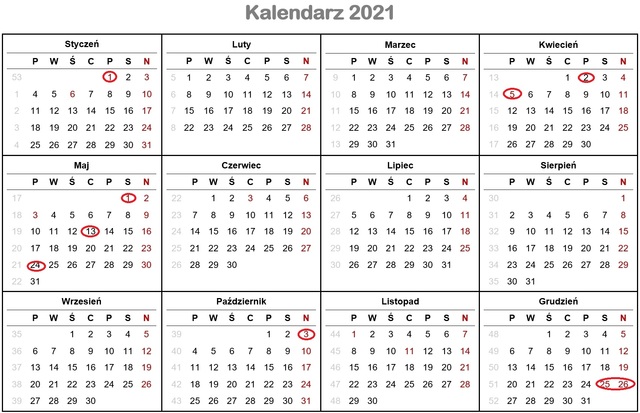 Święta i dni wolne od pracy w Niemczech w 2021 roku