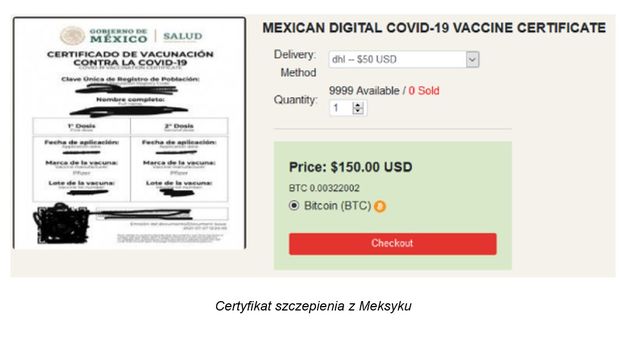 Paszport szczepionkowy kupisz w dark webie