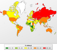 Ryzyko infekcji online na świecie, III kwartał 2012 r. 