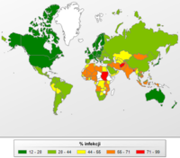 Ryzyko infekcji lokalnych na świecie, III kwartał 2012 r.