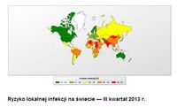  Ryzyko lokalnej infekcji na świecie — III kwartał 2013 r.