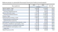 Wybrane pozycje ze sprawozdań finansowych towarzystw funduszy inwestycyjnych