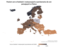 Poziom cen w hotelach i restauracjach w porównaniu do cen w Polsce