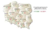 Liczba upadłości w Polsce I-IV 2011