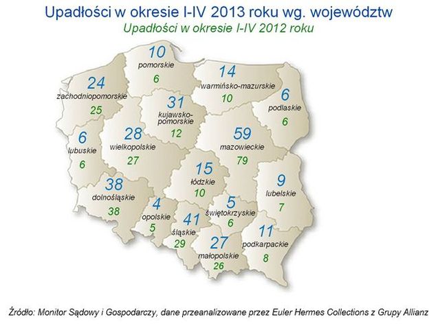 Upadłości firm I-IV 2013