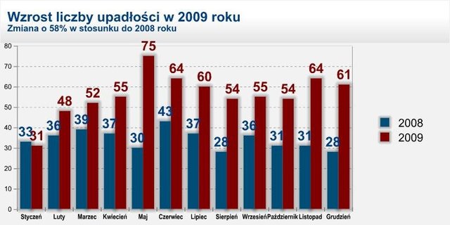 Upadłości w Polsce w 2009r.