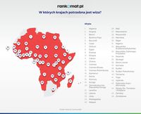 W których krajach potrzebna jest wiza: Afryka
