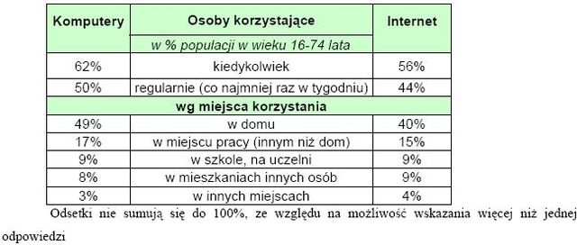 Internet i komputery w Polsce - raport 2008