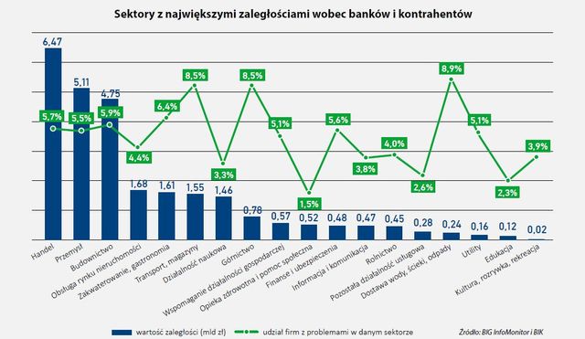 Oto najbardziej zadłużone sektory polskiej gospodarki