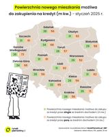 Powierzchnia nowego mieszkania możliwa do zakupienia na kredyt - styczeń 2025