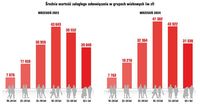 Średnia wartość zaległego zobowiązania w grupach wiekowych