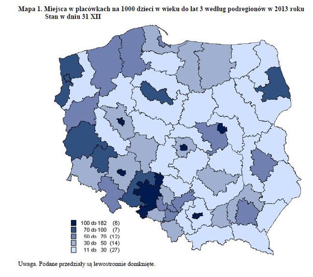 Żłobki i kluby dziecięce w Polsce 2013