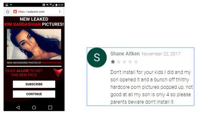 Złośliwy kod z Google Play wyświetla pornografię